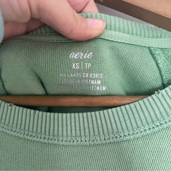 [Aerie] Green "Take It Easy Tiger" Crewneck Long Sleeve Lightweight Sweatshirt - Picture 5 of 8